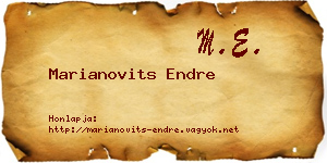 Marianovits Endre névjegykártya