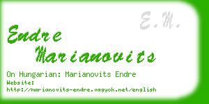 endre marianovits business card